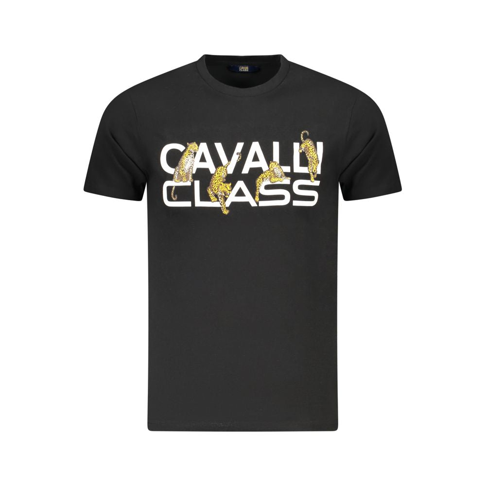 Cavalli Class Black Cotton Men's T-Shirt | Regal Royce