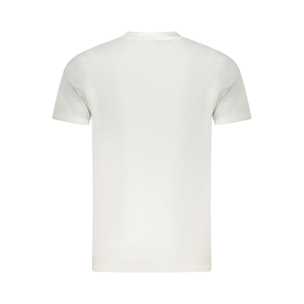 Cavalli Class White Cotton Men T-Shirt | Regal Royce