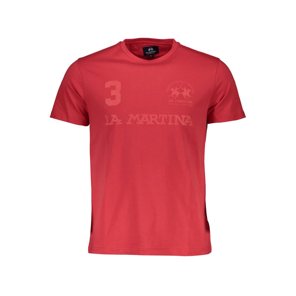 La Martina Rosso Cotton Men T-Shirt | Regal Royce