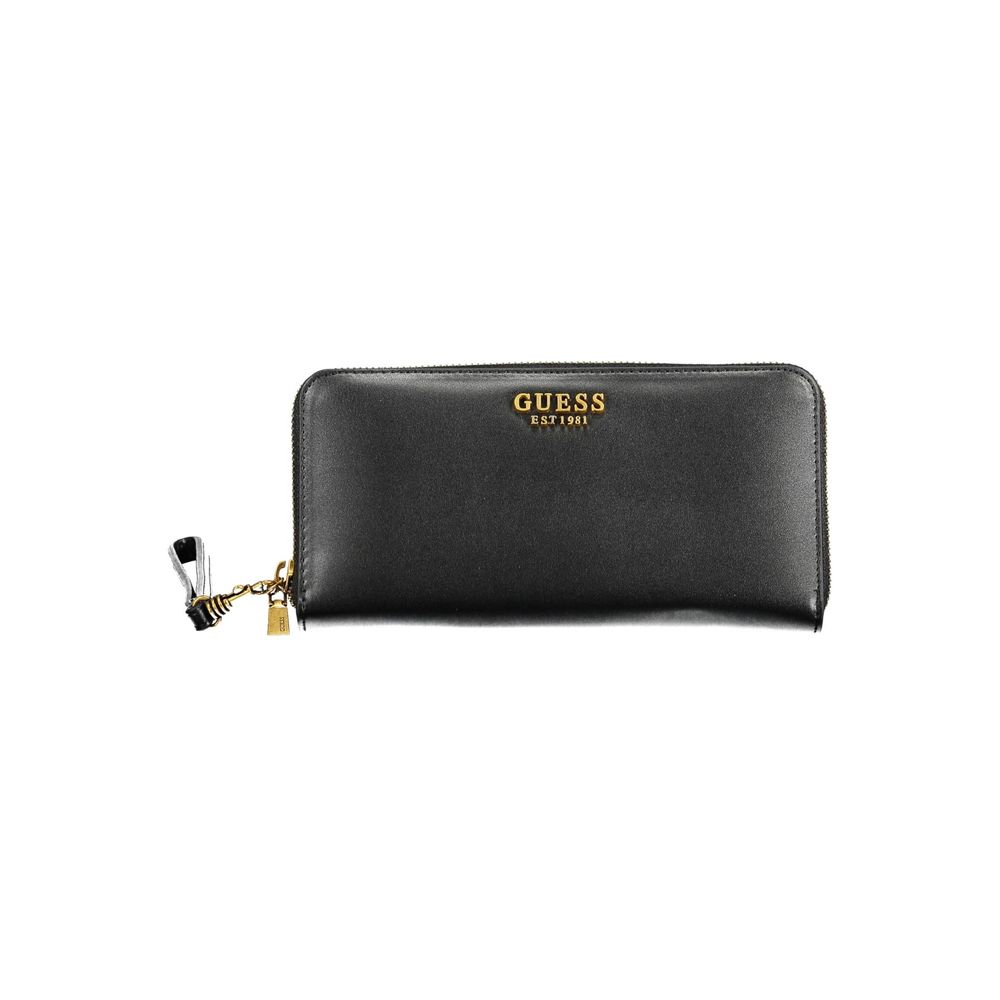 Guess Jeans Black Polyurethane Women Wallet | Regal Royce