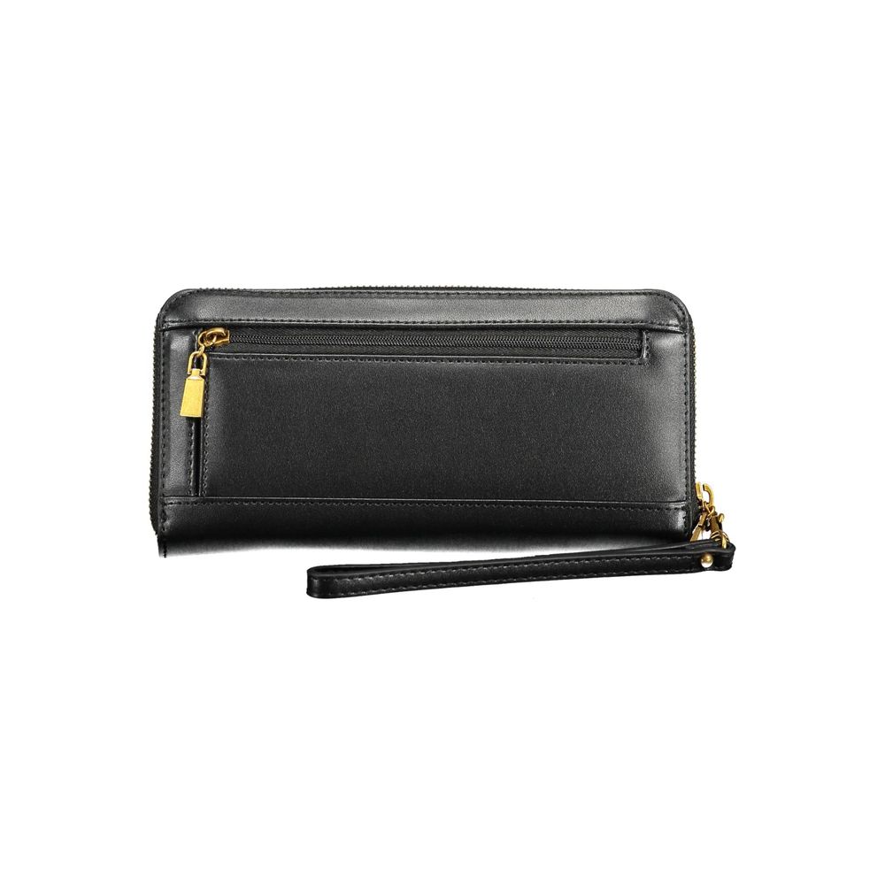Guess Jeans Black Polyurethane Women Wallet | Regal Royce