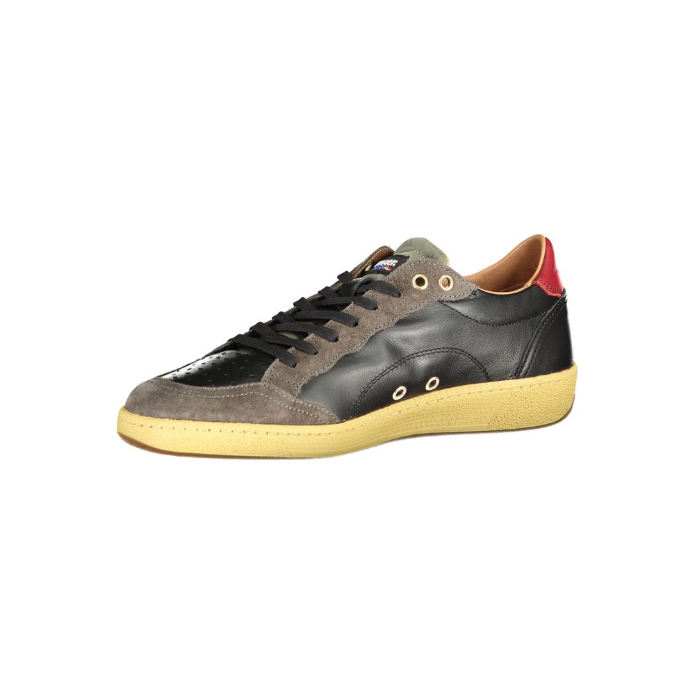 Blauer Black Leather Men Sneaker | Regal Royce