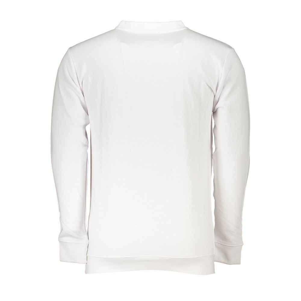 Cavalli Class White Cotton Men Sweatshirt | Regal Royce