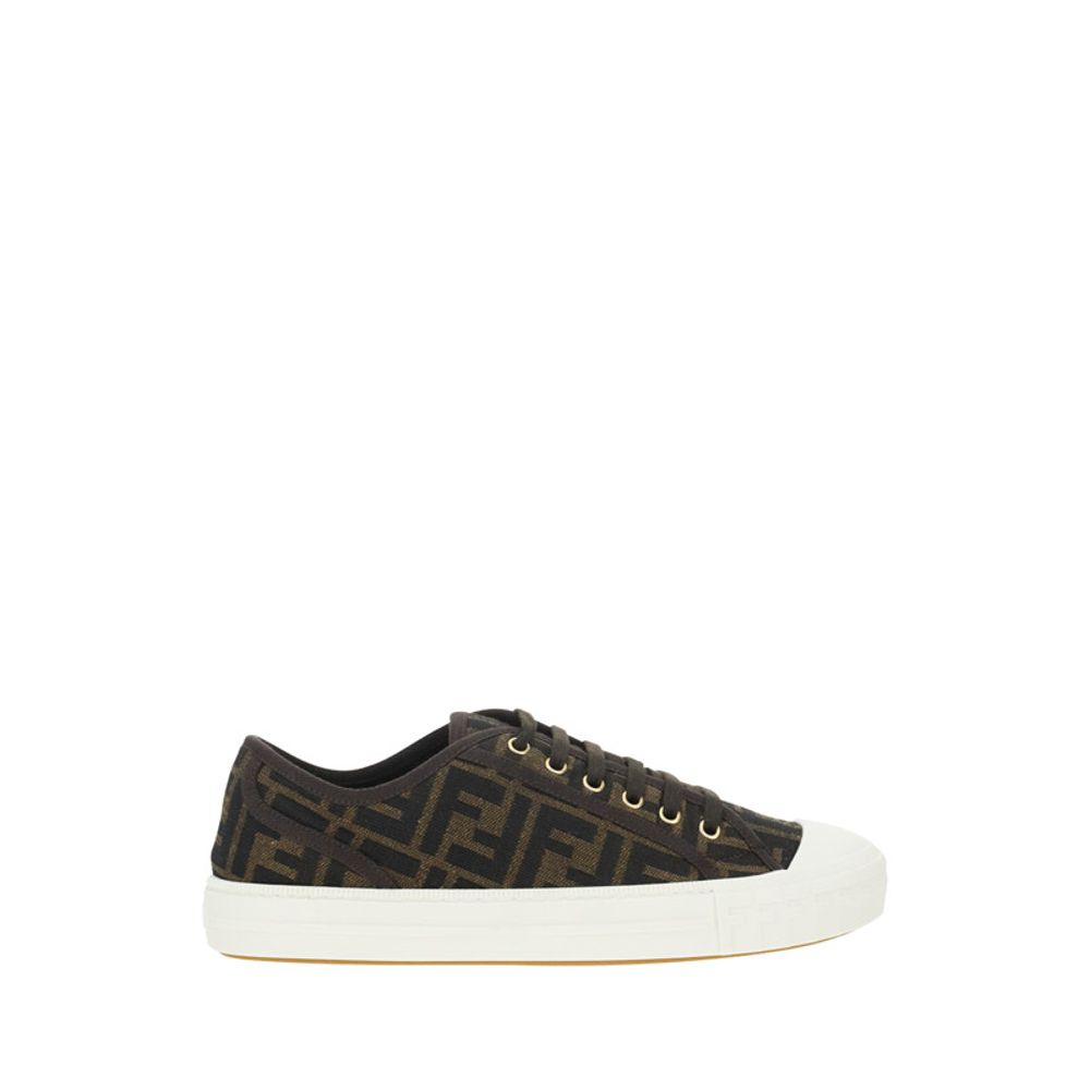 Fendi Brown Polyamide Low Top Sneakers | Regal Royce