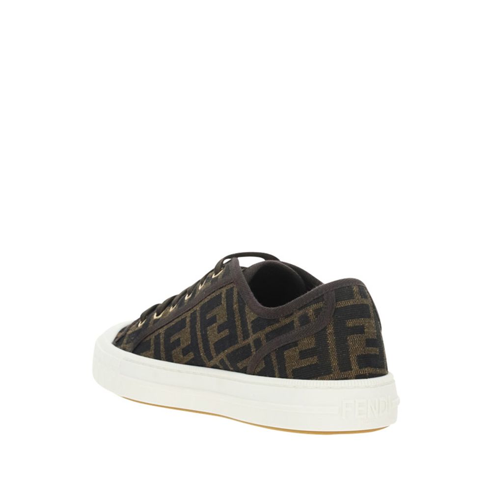 Fendi Brown Polyamide Low Top Sneakers | Regal Royce