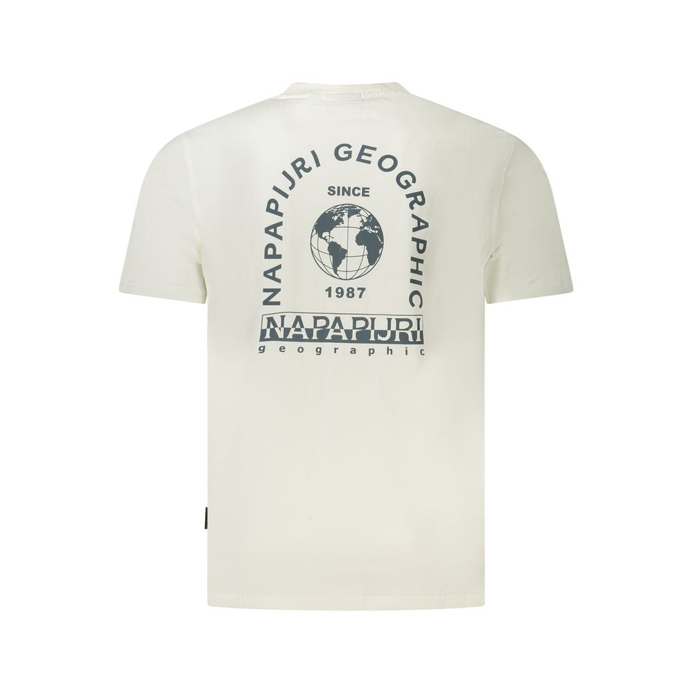 Napapijri White Cotton Men T-Shirt | Regal Royce