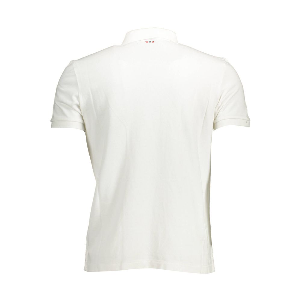 Napapijri White Cotton Men Polo Shirt | Regal Royce