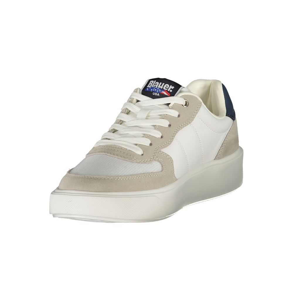 Blauer Bianco Polyurethane Men Sneaker | Regal Royce