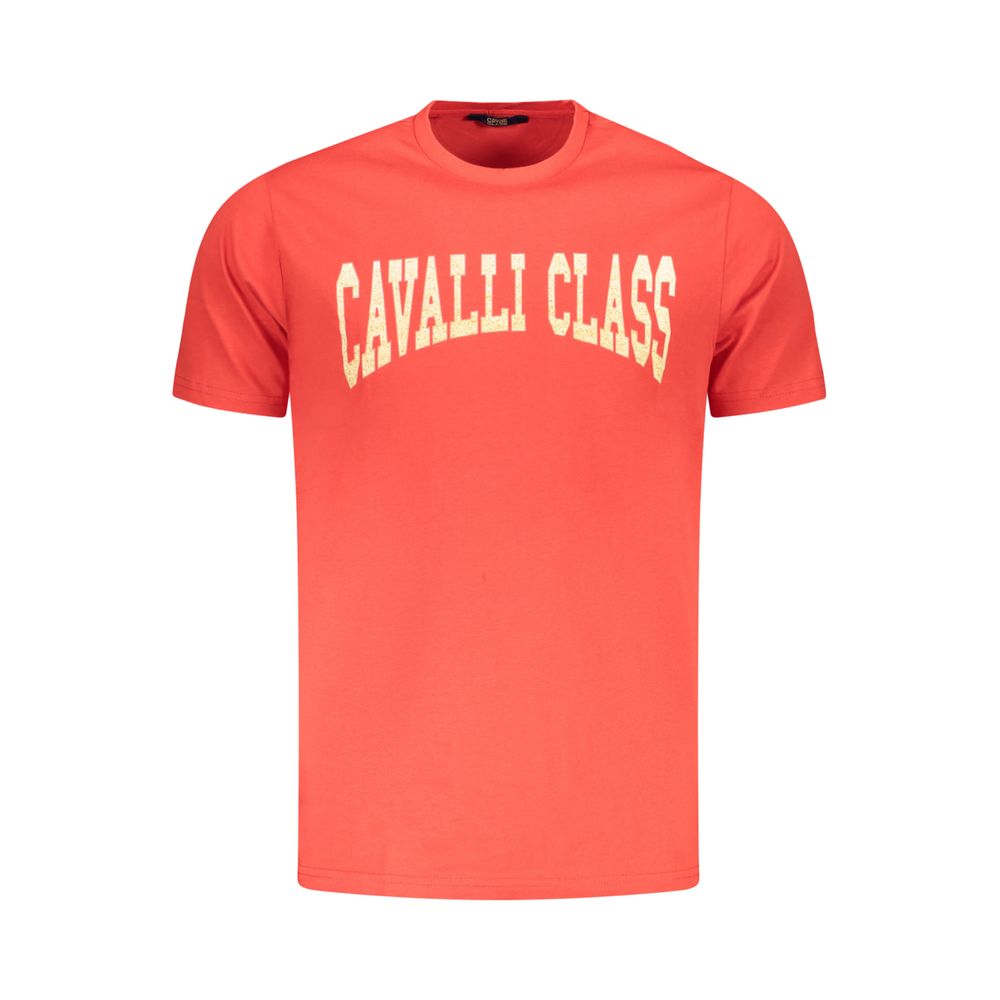 Cavalli Class Red Cotton Men T-Shirt