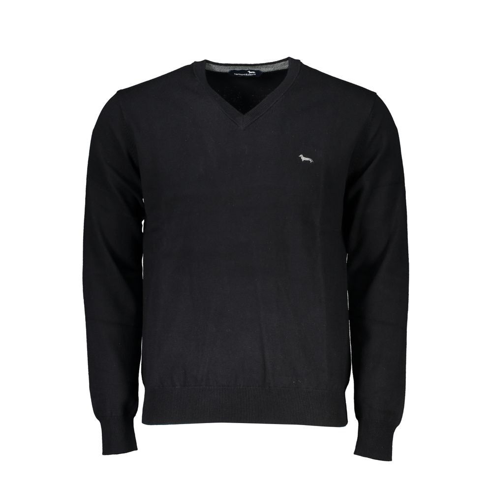 Harmont & Blaine Black Cotton Men Sweater | Regal Royce
