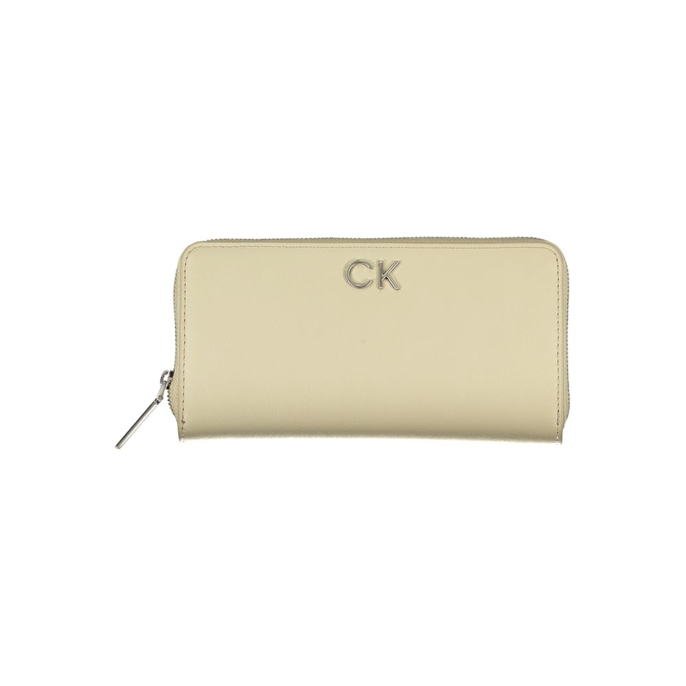 Calvin Klein Beige Polyurethane Women Wallet | Regal Royce