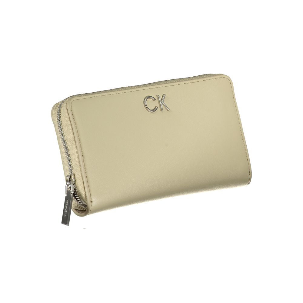 Calvin Klein Beige Polyurethane Women Wallet | Regal Royce