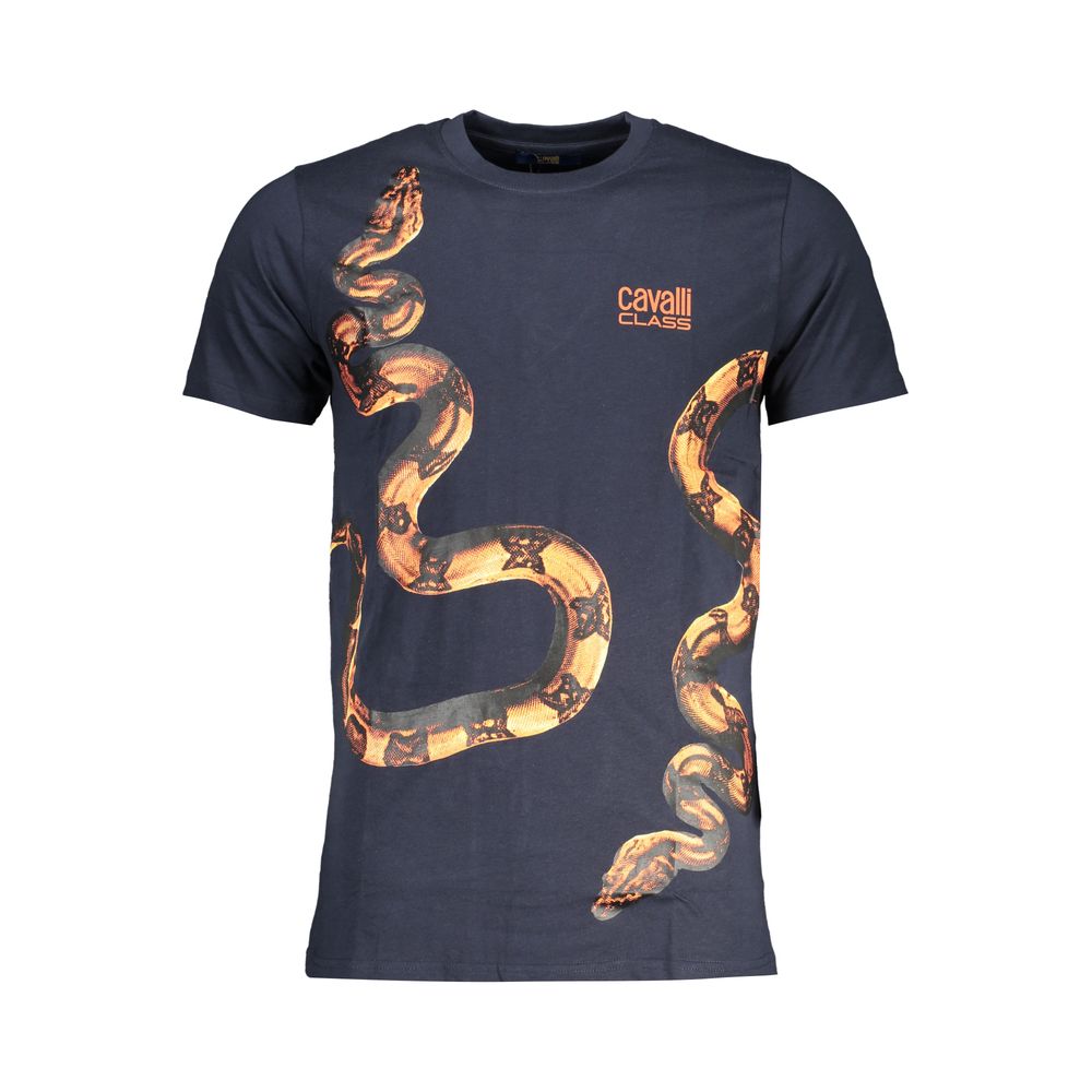 Cavalli Class Blu Cotton Mens T-Shirt | Regal Royce