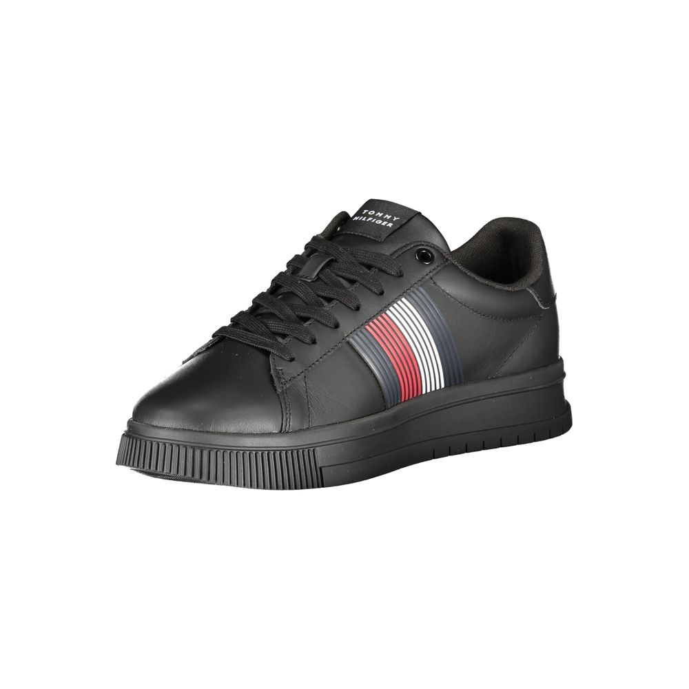 Tommy Hilfiger Black Polyurethane Men Sneaker | Regal Royce
