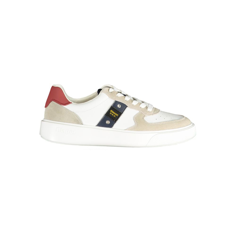 Blauer White Polyurethane Men Sneaker | Regal Royce