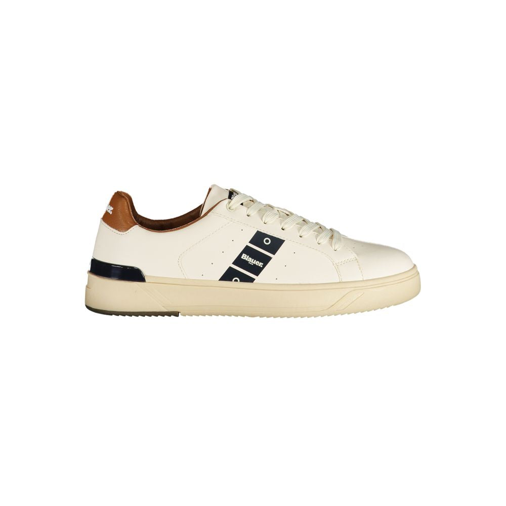 Blauer White Polyurethane Men Sneaker | Regal Royce