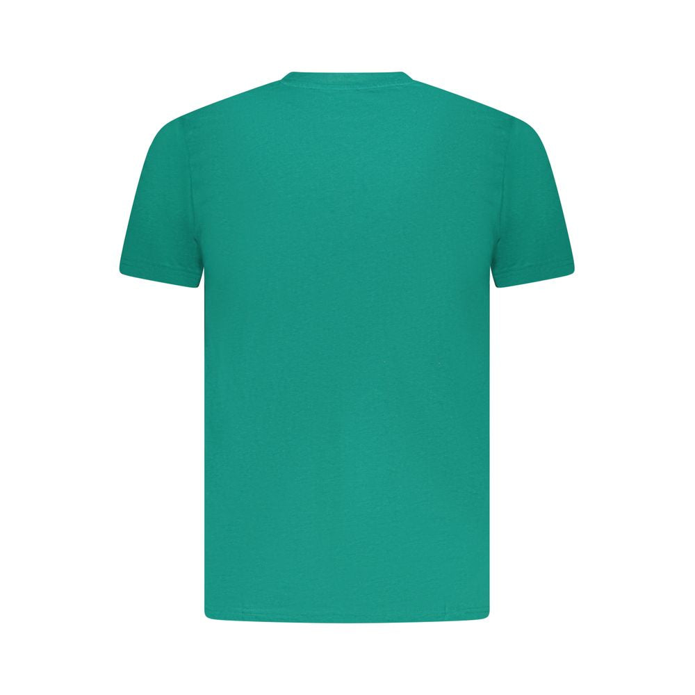 Cavalli Class Green Cotton Men T-Shirt | Regal Royce