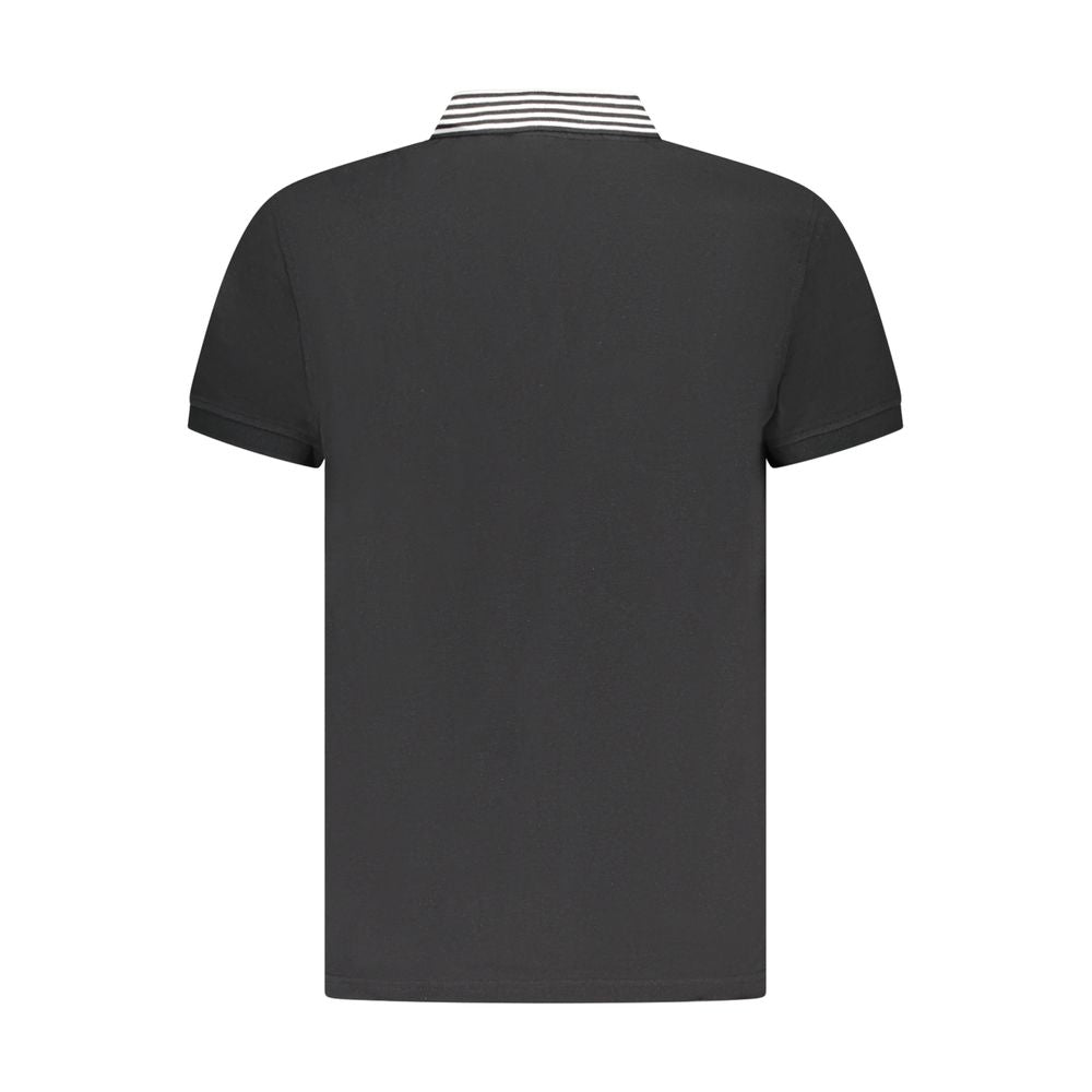 Cavalli Class Black Cotton Men Polo Shirt | Regal Royce