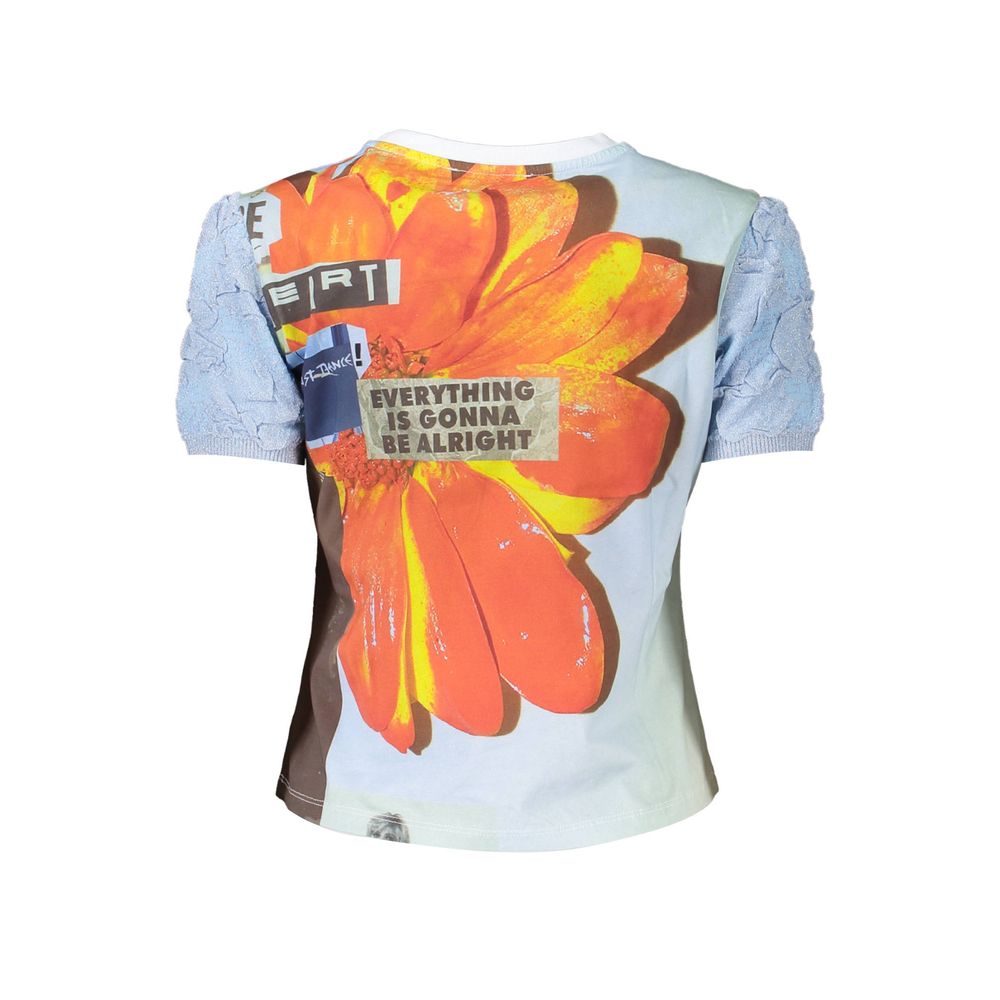 Desigual Azzurro Cotton Women T-Shirt | Regal Royce