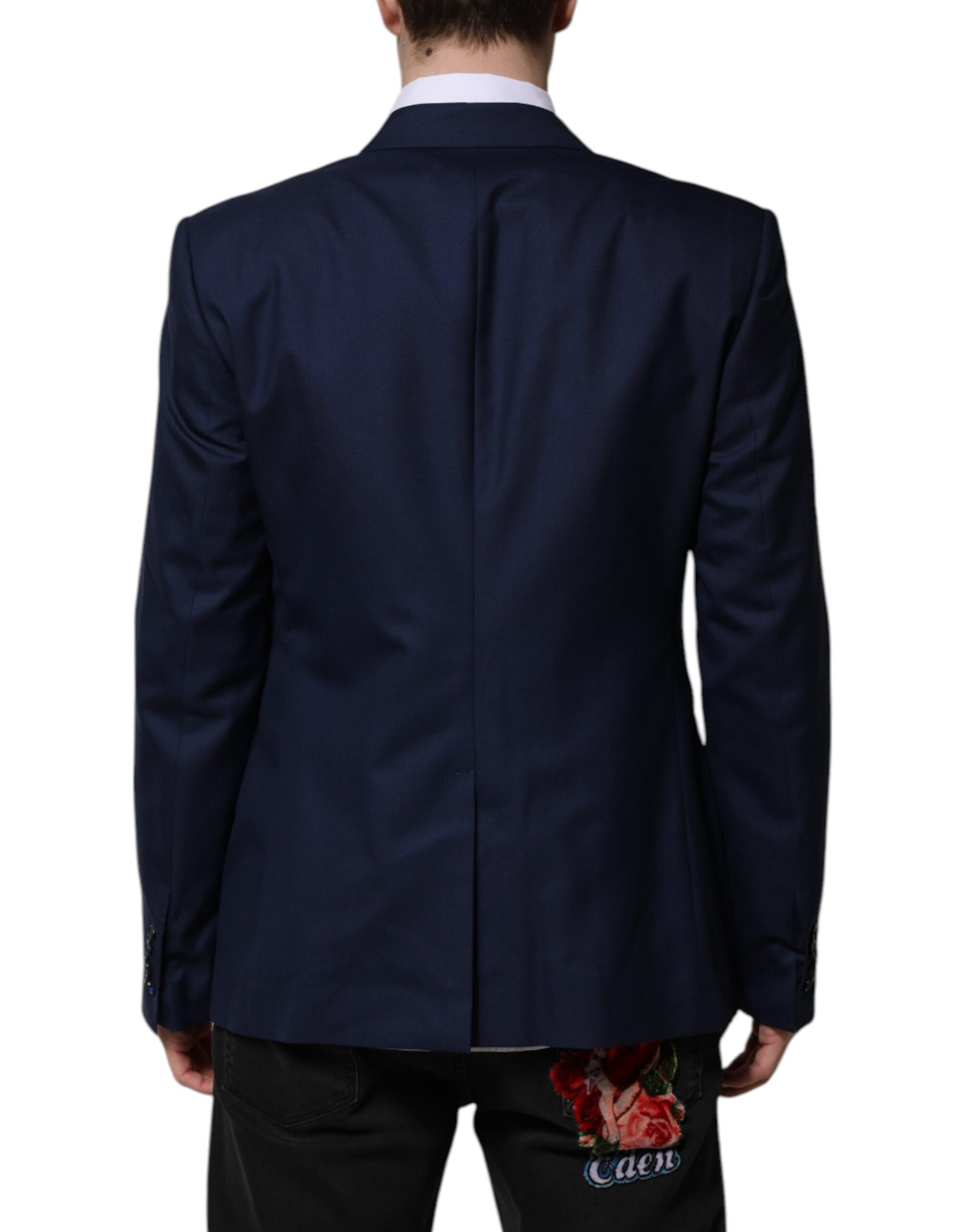 Dolce & Gabbana Blue Wool Single Breasted Suit Coat Blazer | Regal Royce