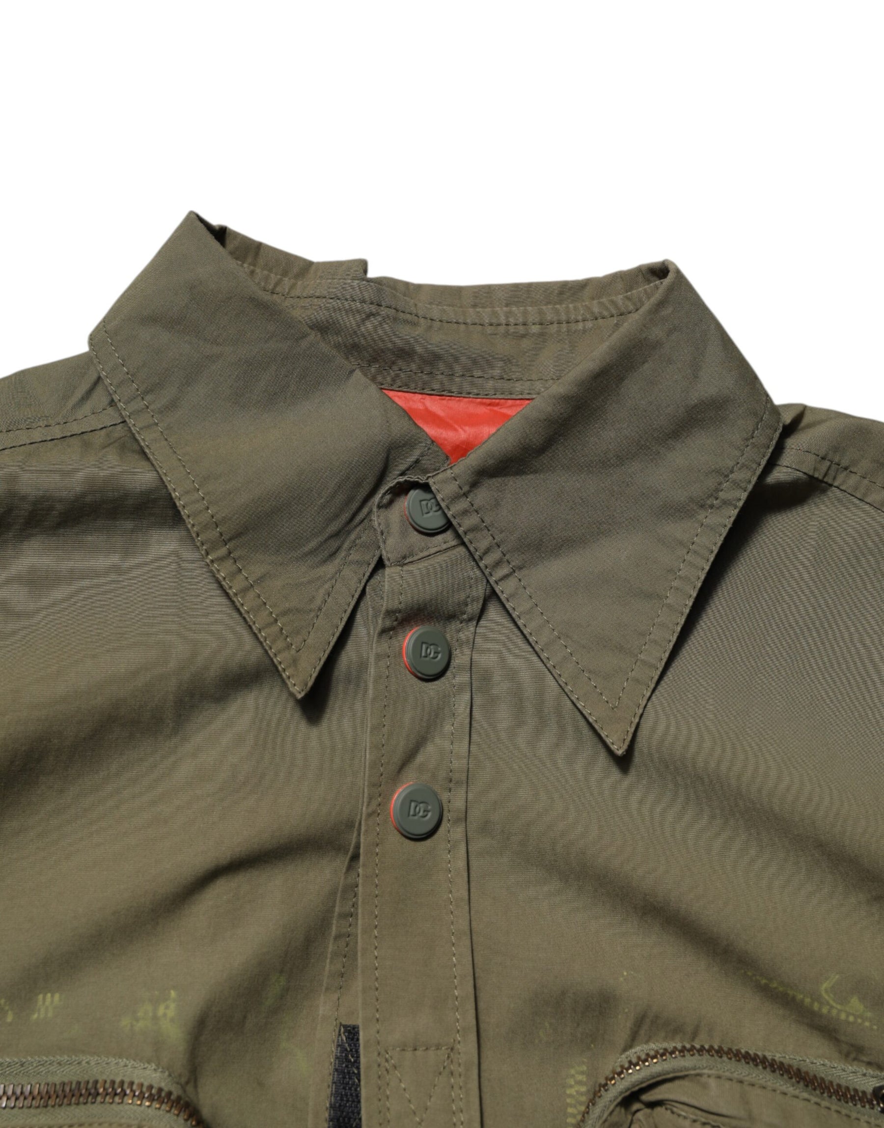 Dolce & Gabbana Army Green Button Down Long Sleeves Shirt | Regal Royce