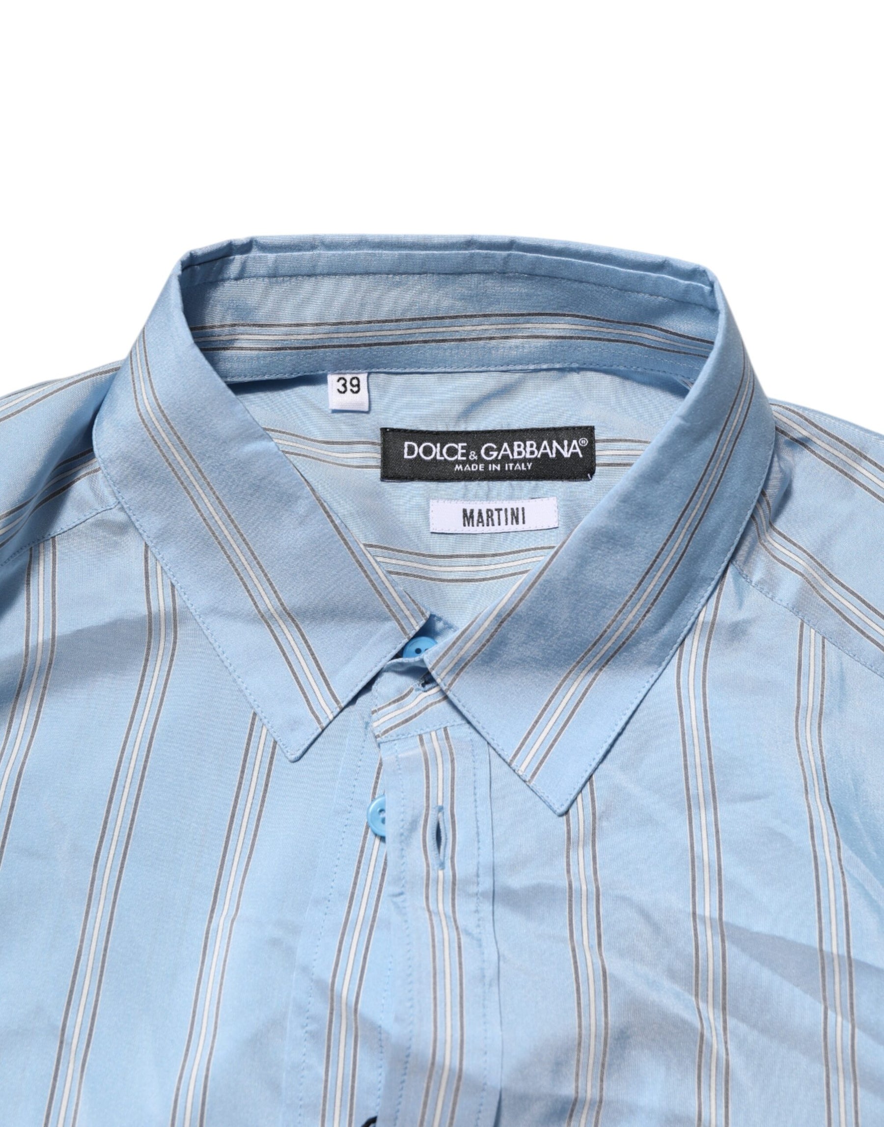 Dolce & Gabbana Blue Striped MARTINI Long Sleeve Dress Shirt | Regal Royce