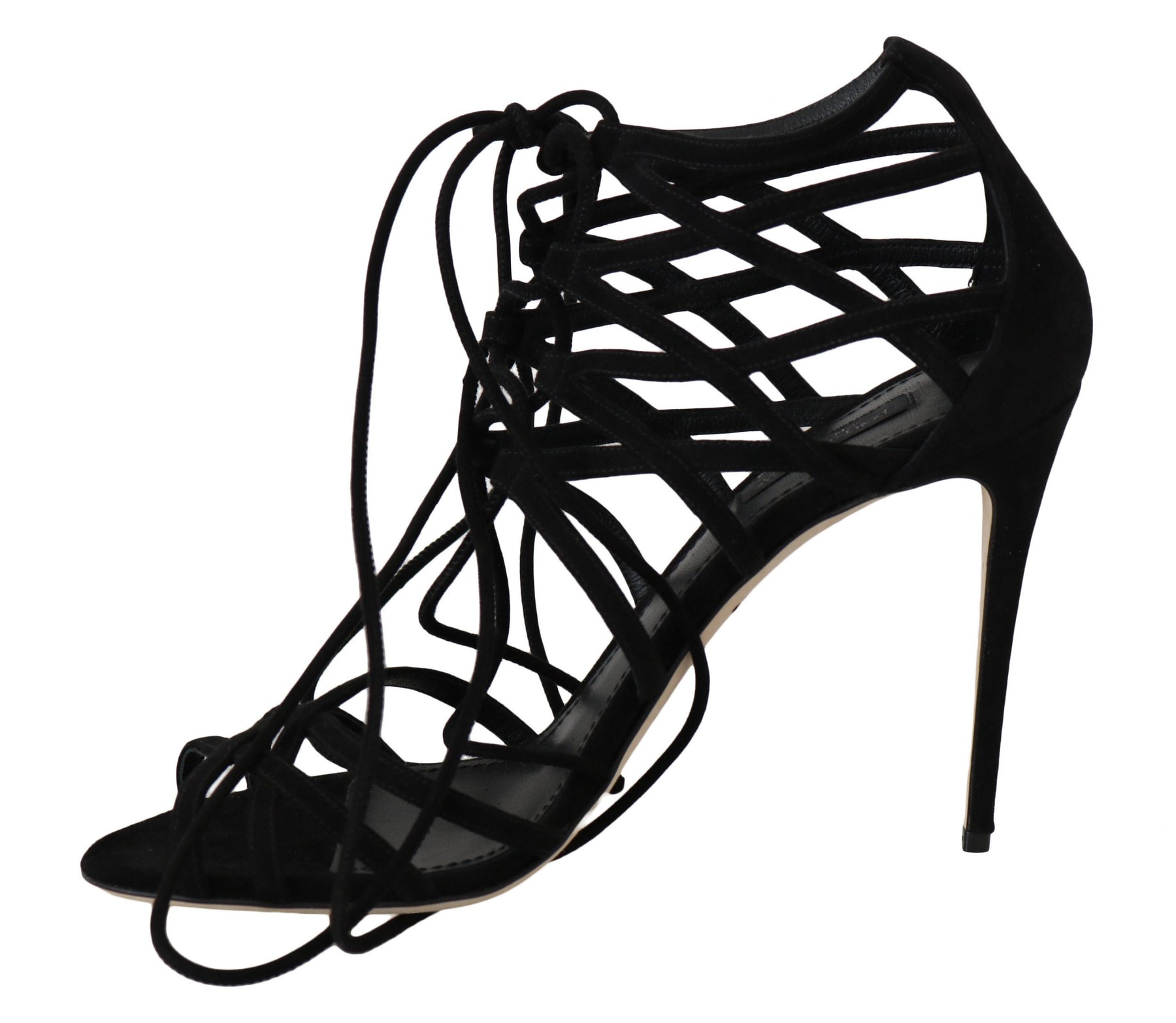 Dolce & Gabbana Black Suede Strap Stilettos Sandals | Regal Royce