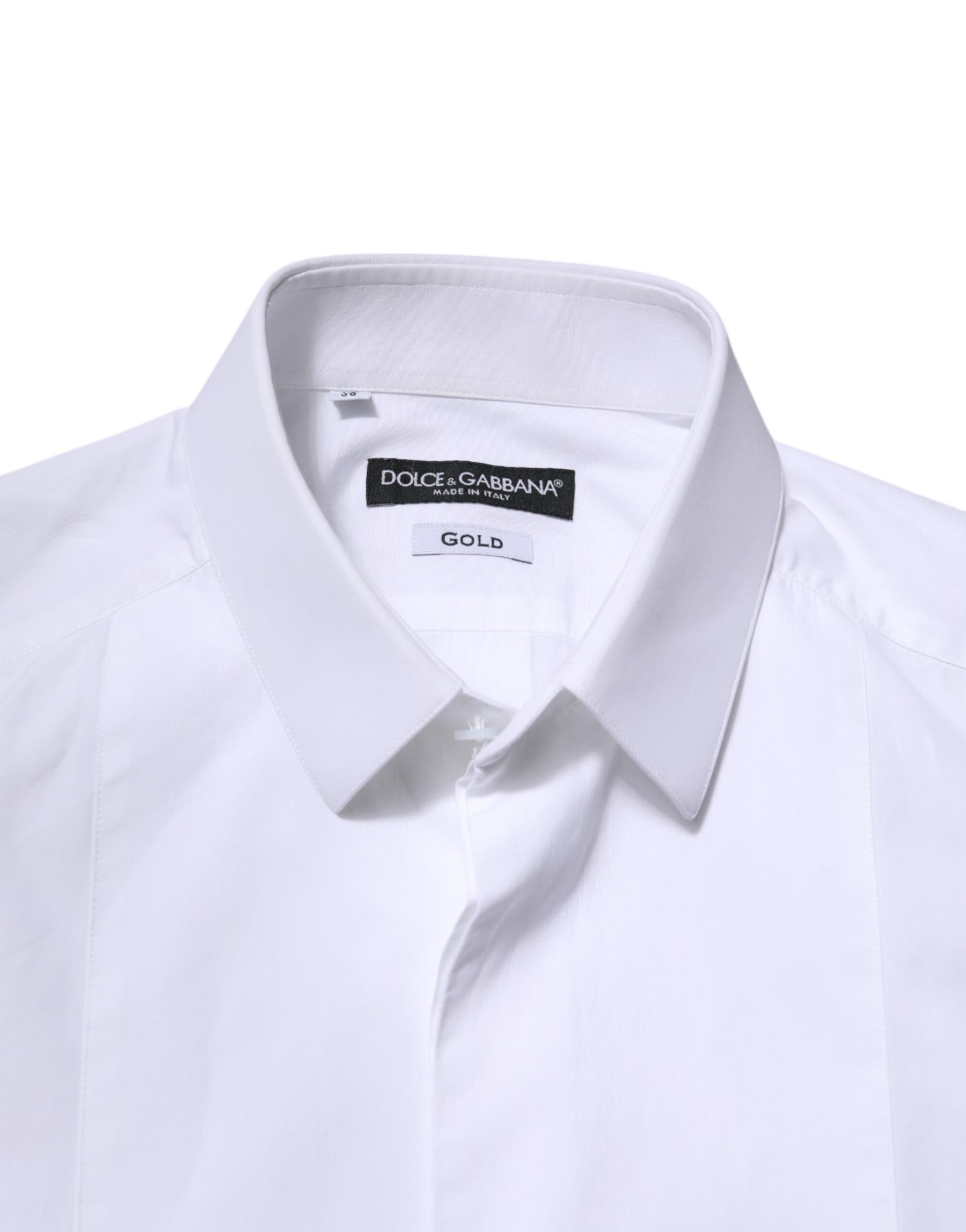 Dolce & Gabbana White Cotton GOLD Long Sleeves Men Dress Shirt | Regal Royce