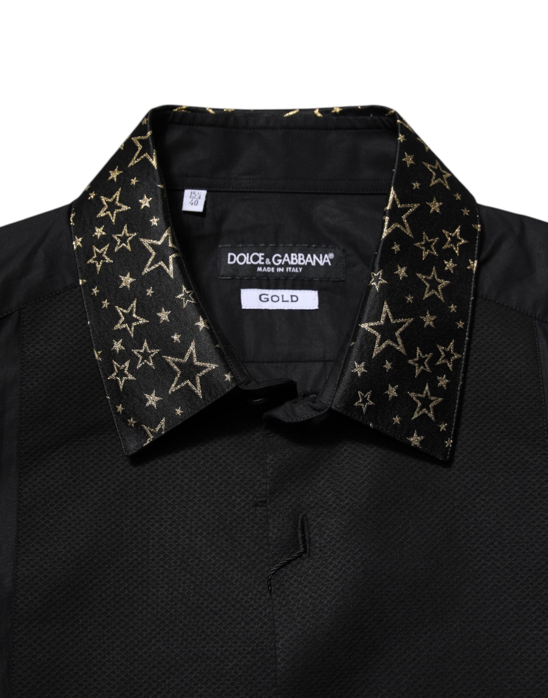 Dolce & Gabbana Black Cotton GOLD Long Sleeves Dress Shirt | Regal Royce