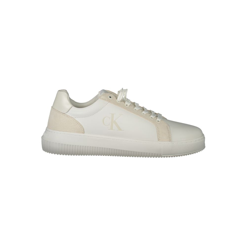 Calvin Klein White Polyurethane Men Sneaker | Regal Royce