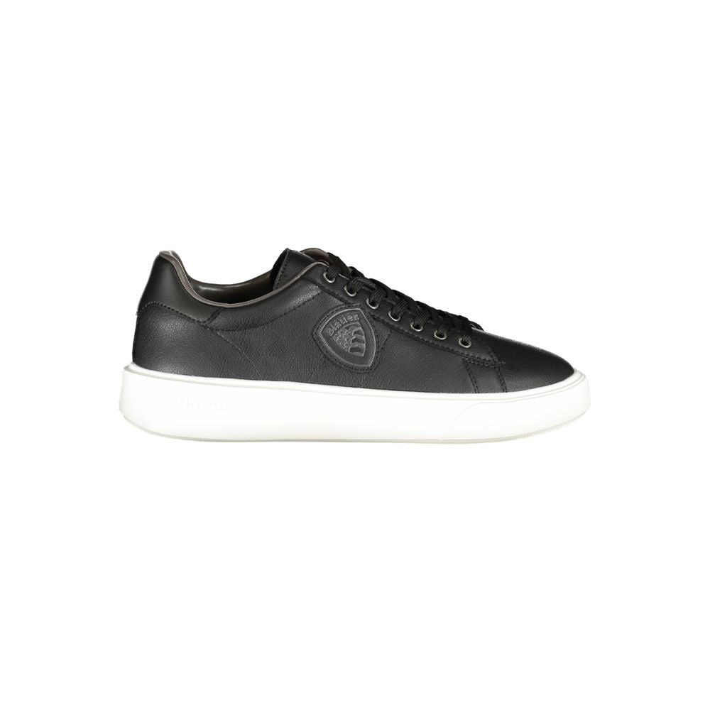 Blauer Black Polyurethane Men's Sneaker | Regal Royce