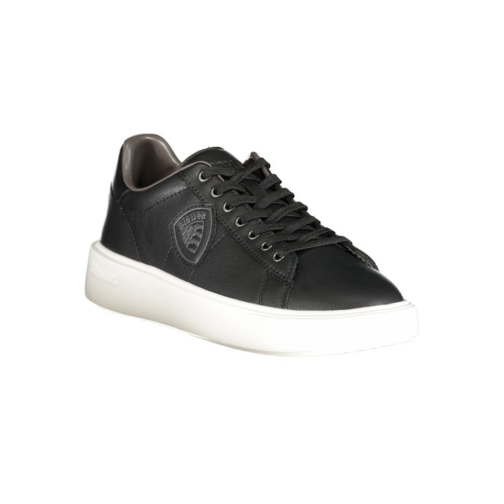 Blauer Black Polyurethane Men's Sneaker | Regal Royce