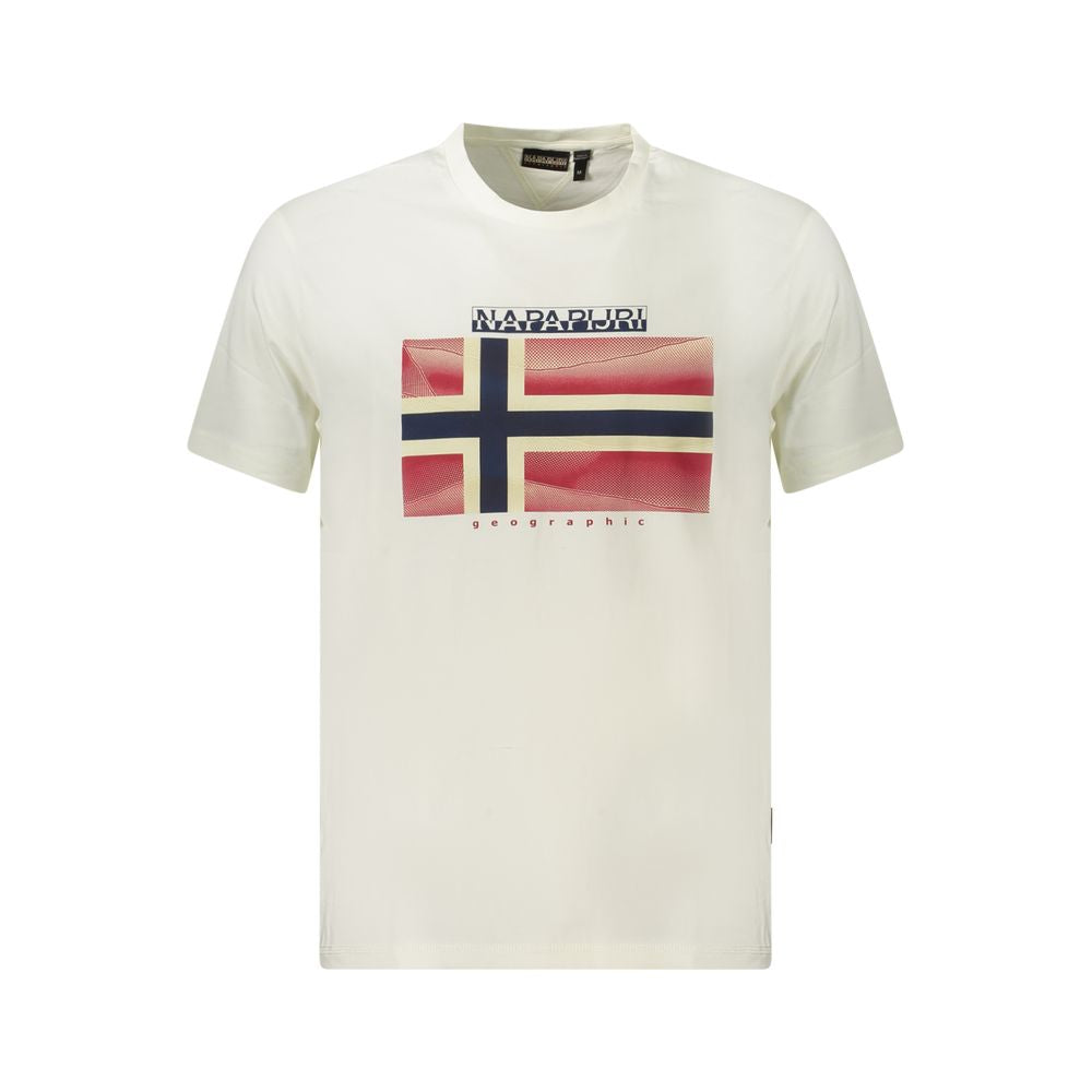 Napapijri Bianco Organic Cotton Men T-Shirt | Regal Royce