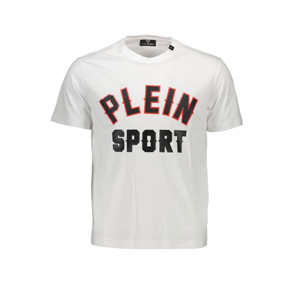 Plein Sport White Cotton Men T-Shirt | Regal Royce