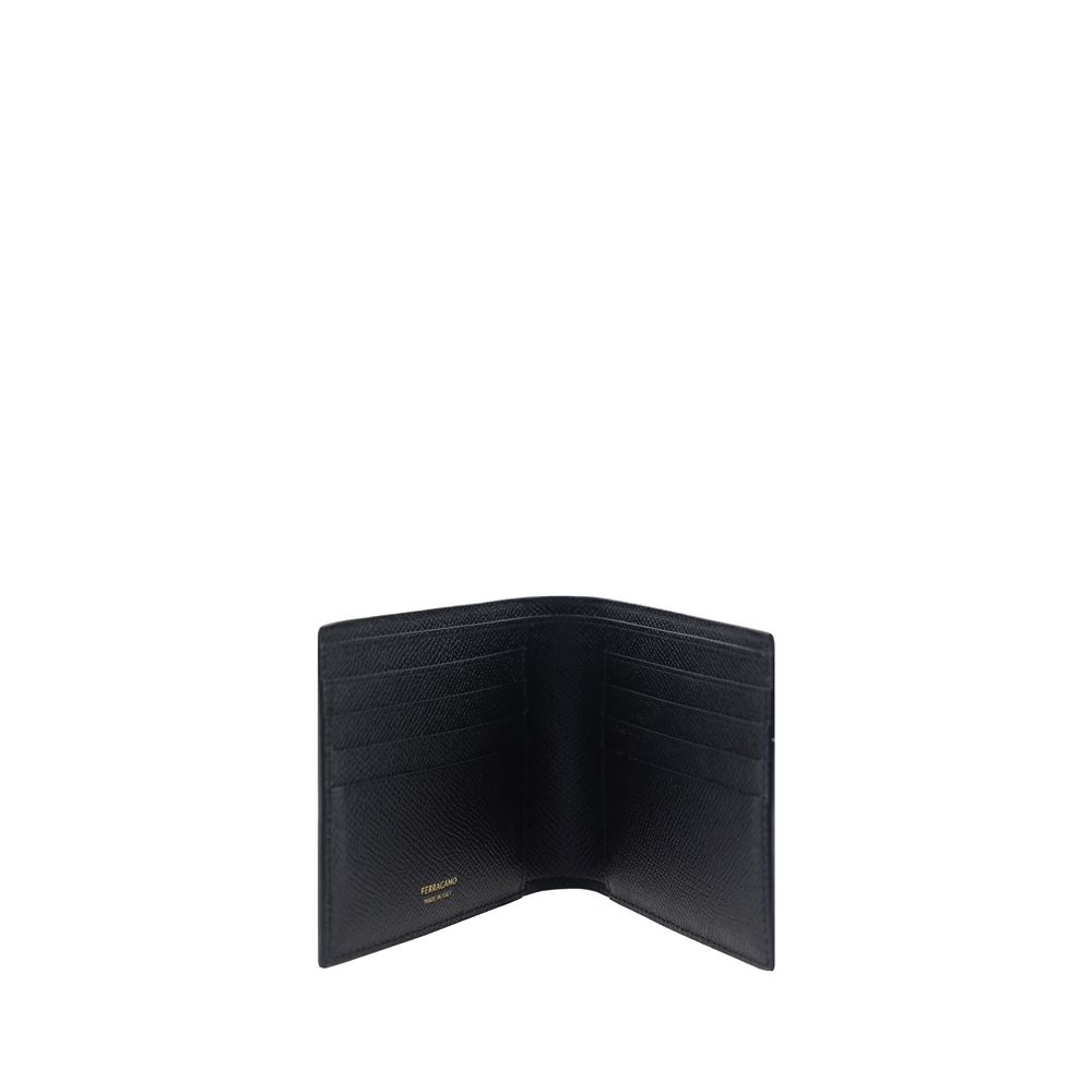 Ferragamo Black Calf Leather Bos Taurus Wallet | Regal Royce