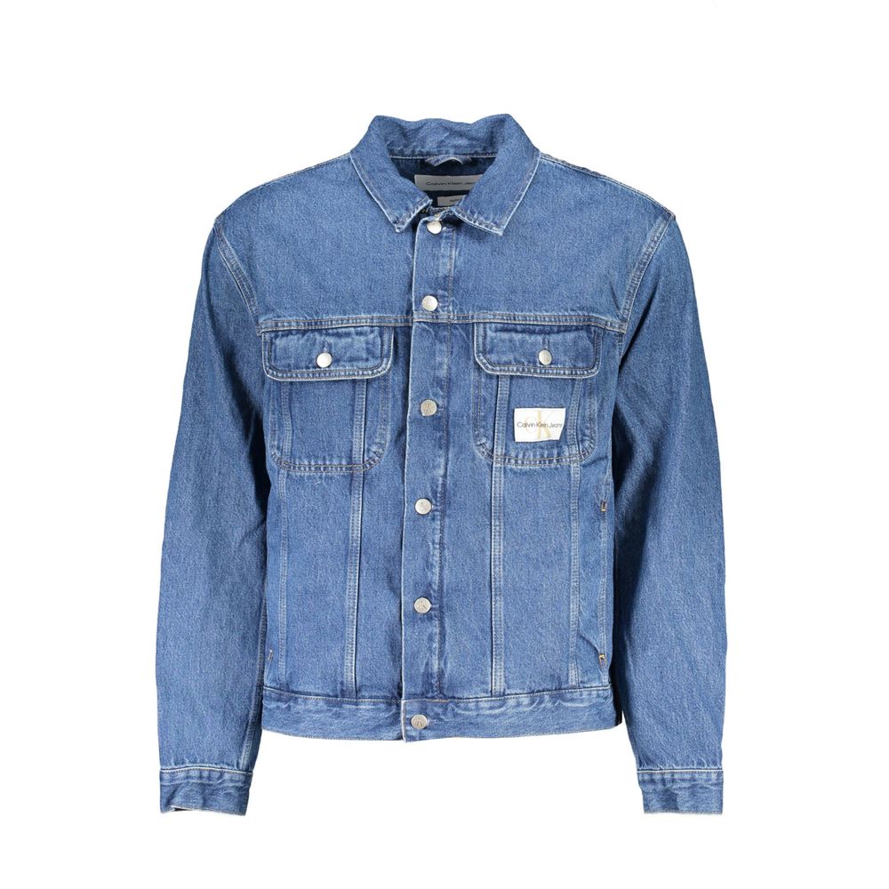 Calvin Klein Blu Cotton Men Jacket | Regal Royce