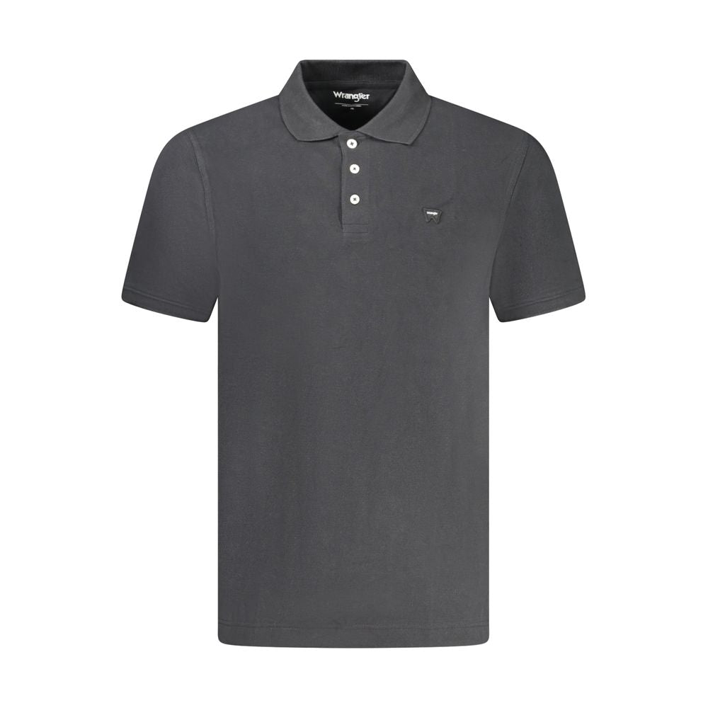 Wrangler Black Cotton Men Polo Shirt | Regal Royce