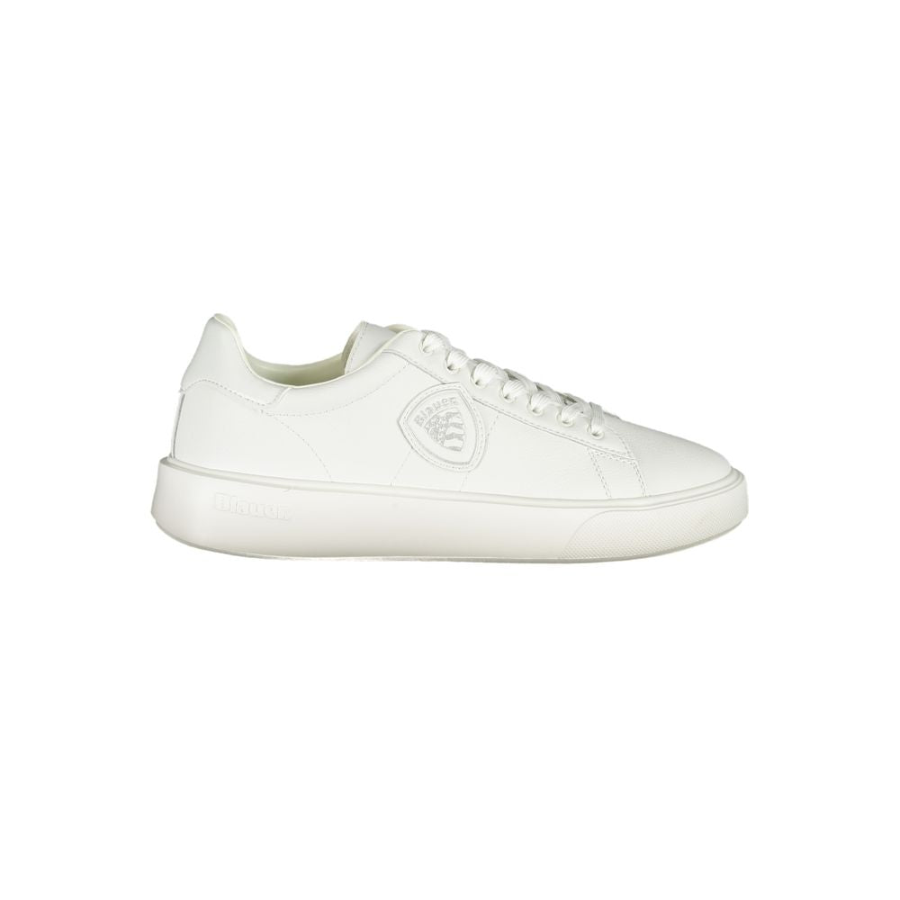 Blauer White Polyurethane Men Sneaker | Regal Royce