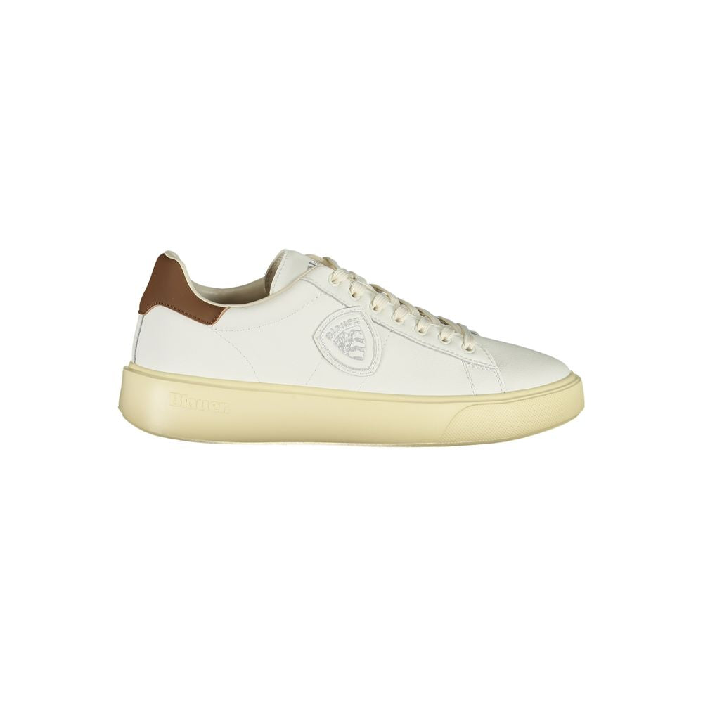 Blauer White Polyurethane Men Sneaker | Regal Royce