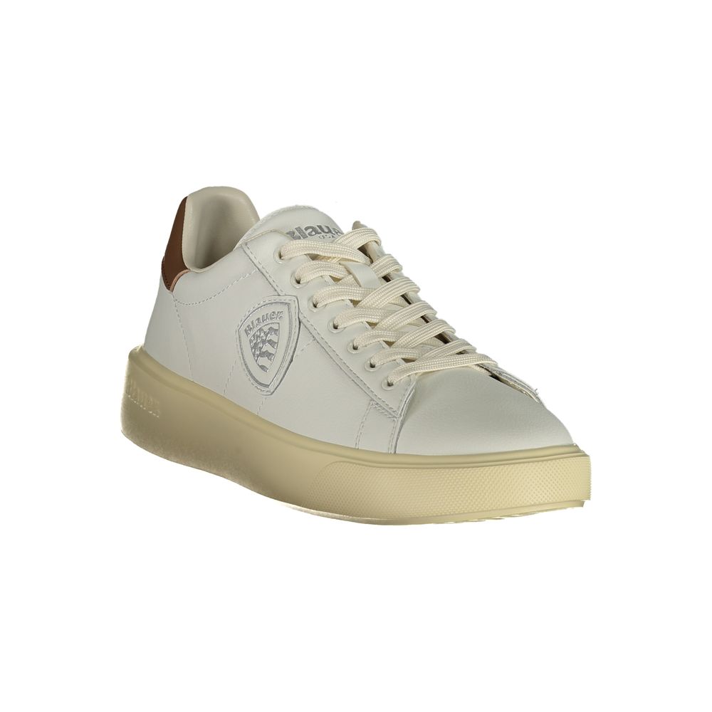 Blauer White Polyurethane Men Sneaker | Regal Royce