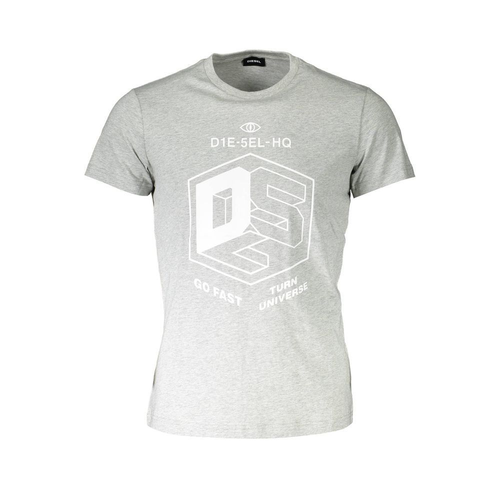 Diesel Grigio Cotton Men T-Shirt | Regal Royce