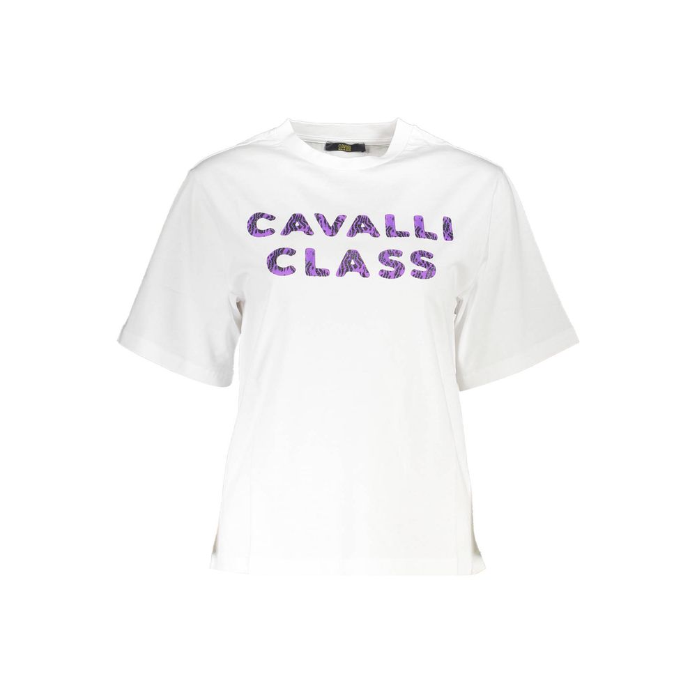 Cavalli Class White Cotton T-Shirt | Regal Royce