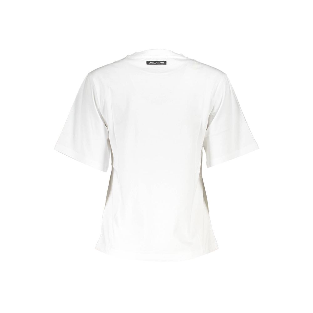 Cavalli Class Bianco Cotton Women T-Shirt | Regal Royce