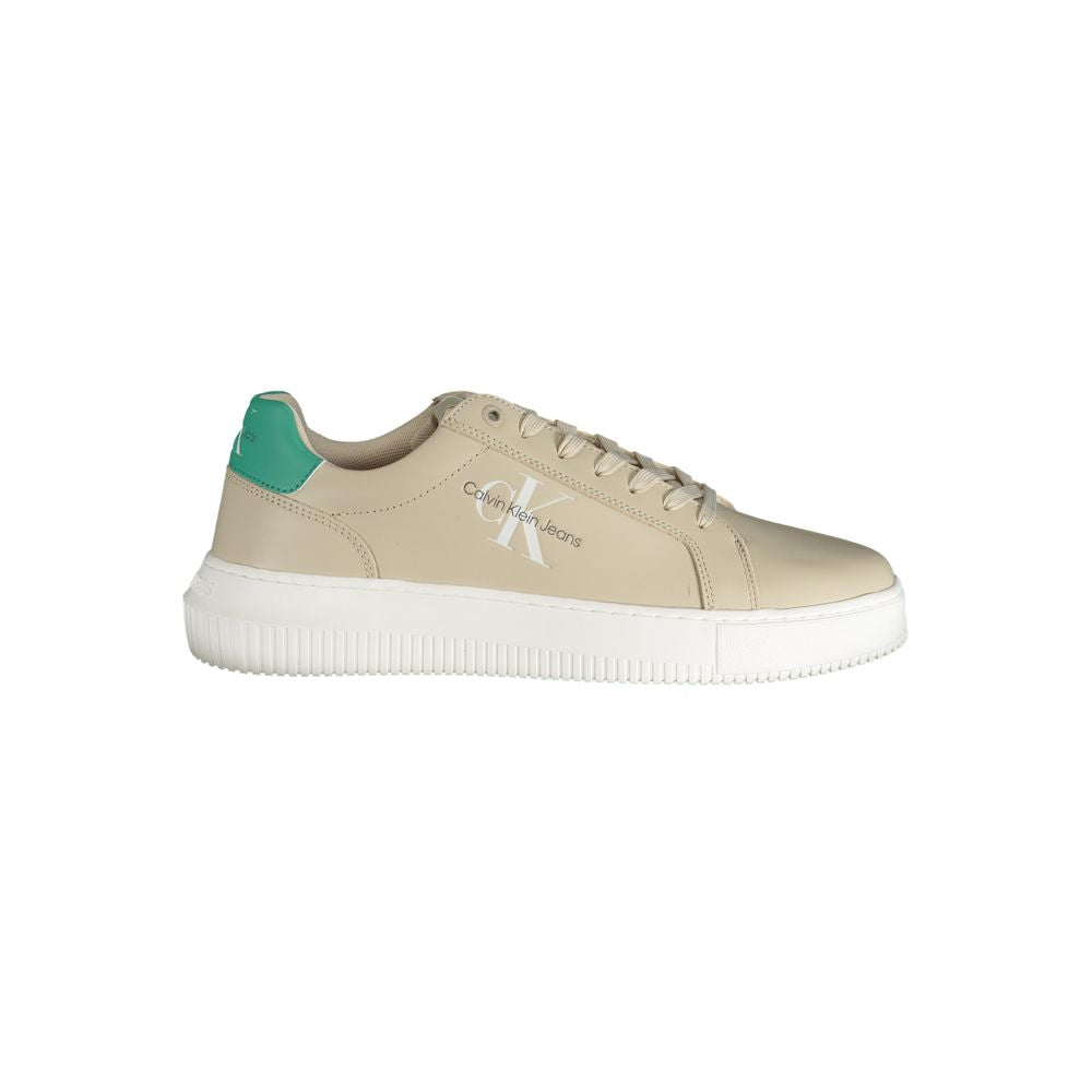 Calvin Klein Beige Leather Men's Sneaker | Regal Royce