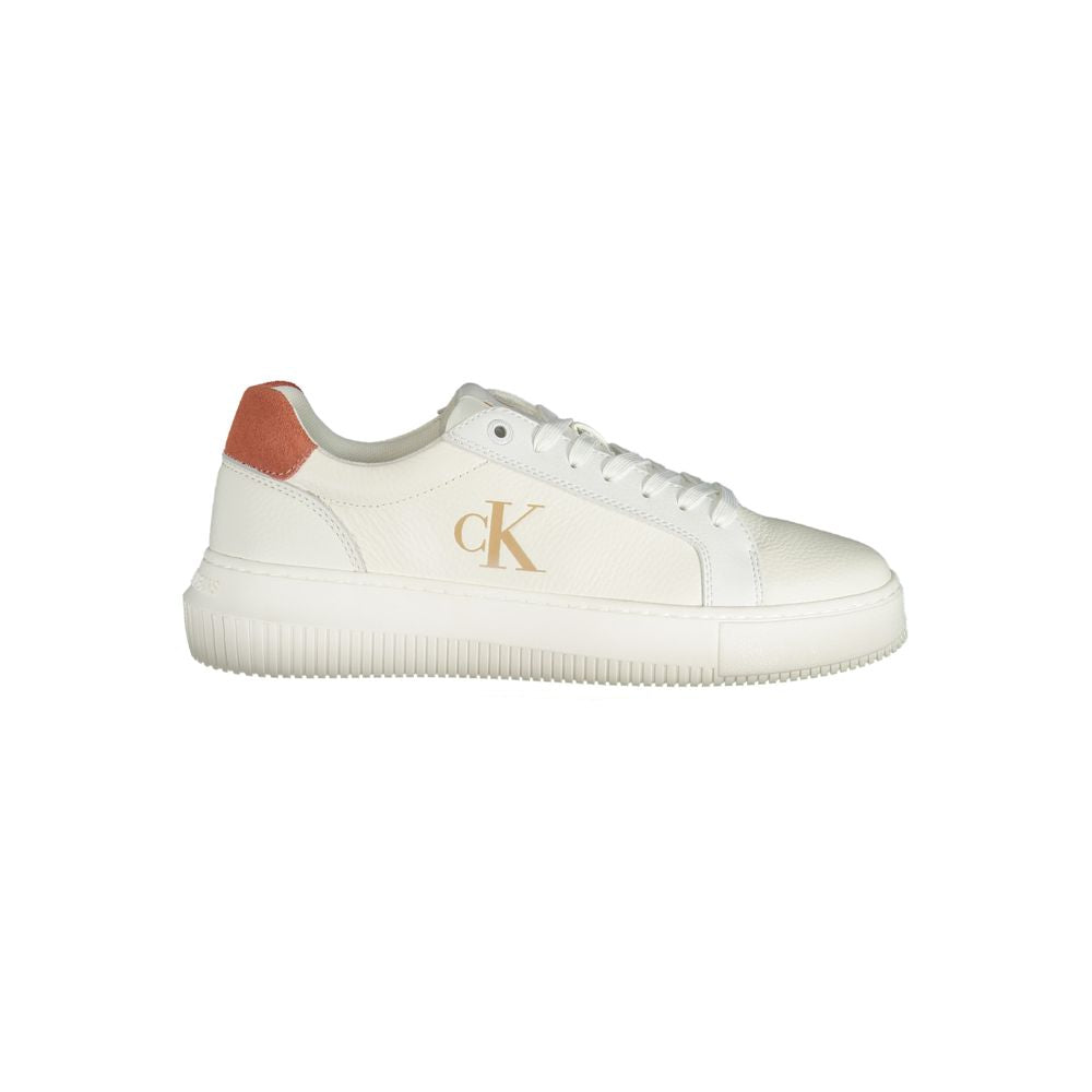 Calvin Klein White Polyurethane Women Sneaker | Regal Royce