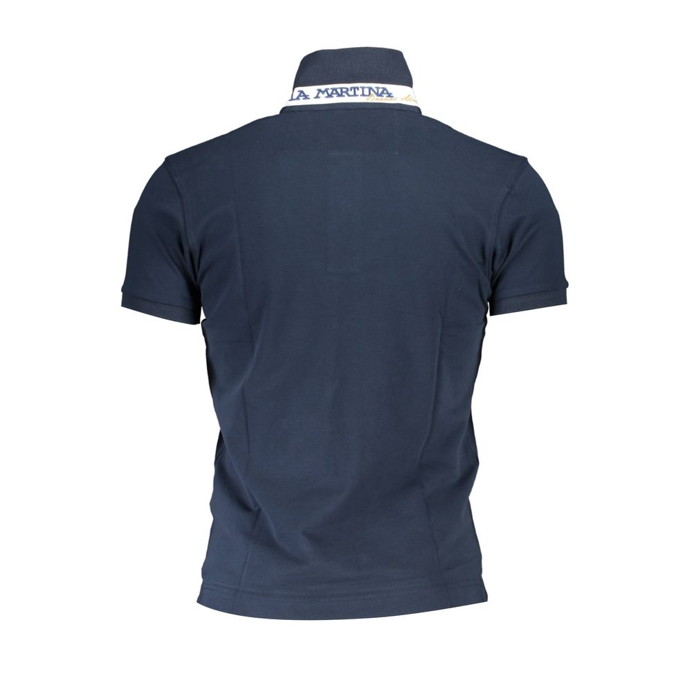 La Martina Blue Cotton Men's Polo Shirt | Regal Royce