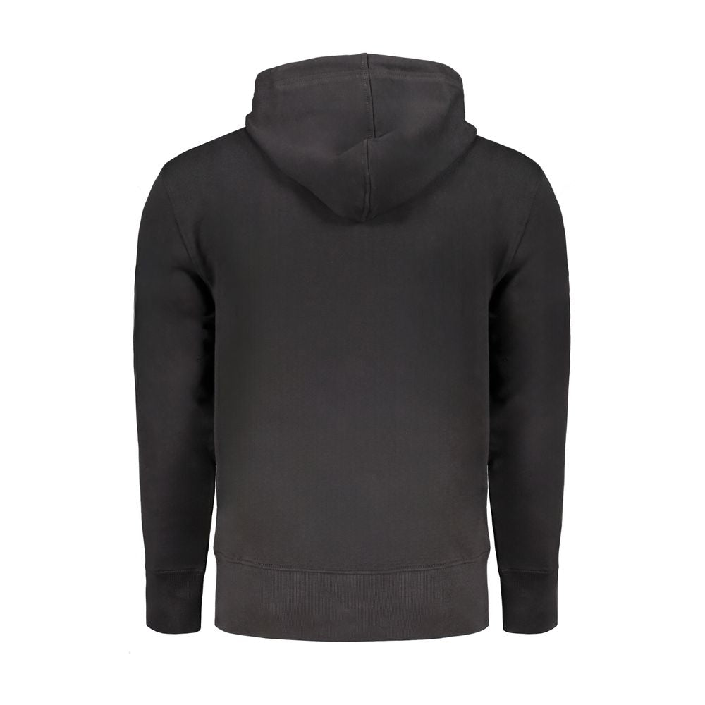 Calvin Klein Black Cotton Men Sweater with Hood and Central Pockets | Regal Royce