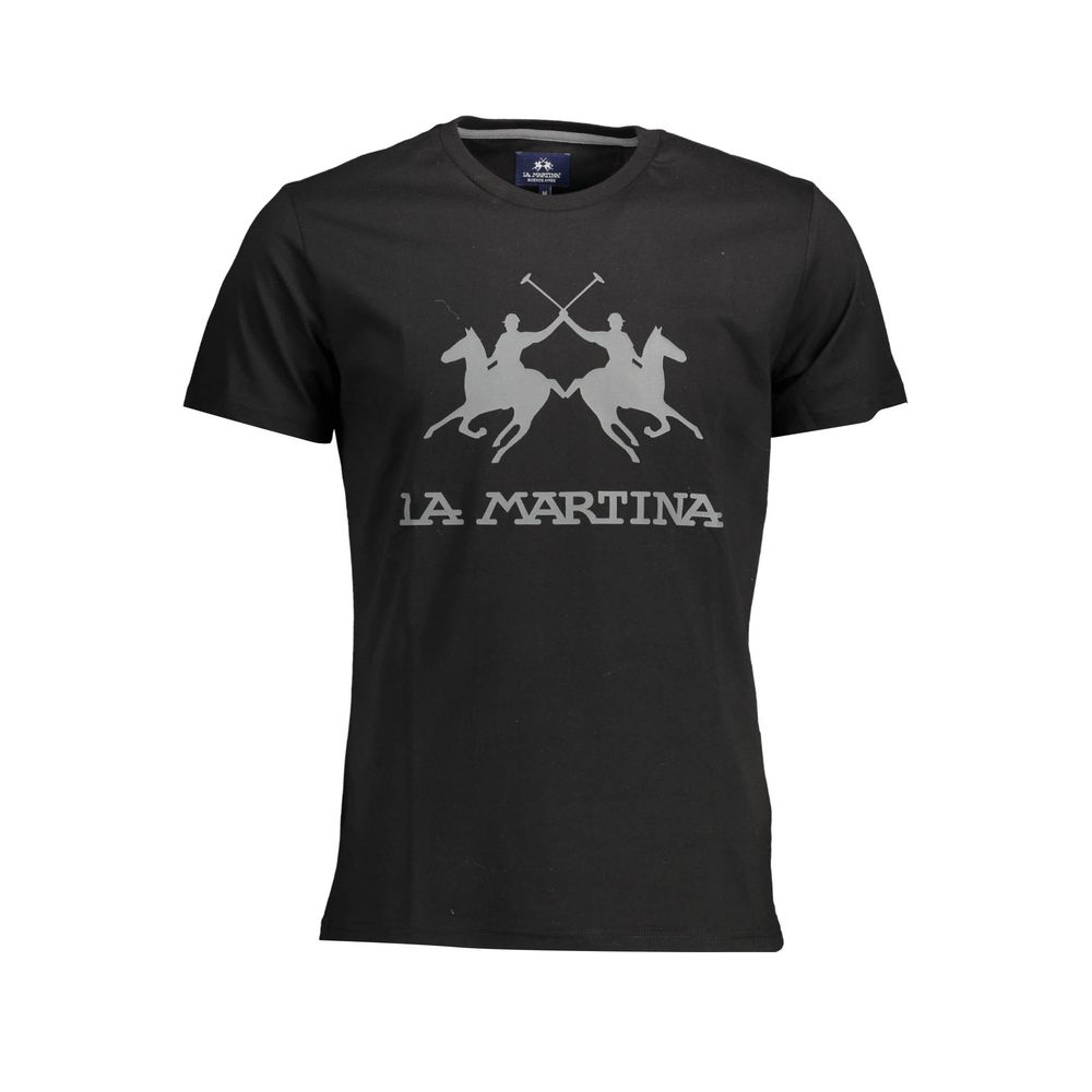La Martina Black Cotton Men's T-Shirt | Regal Royce
