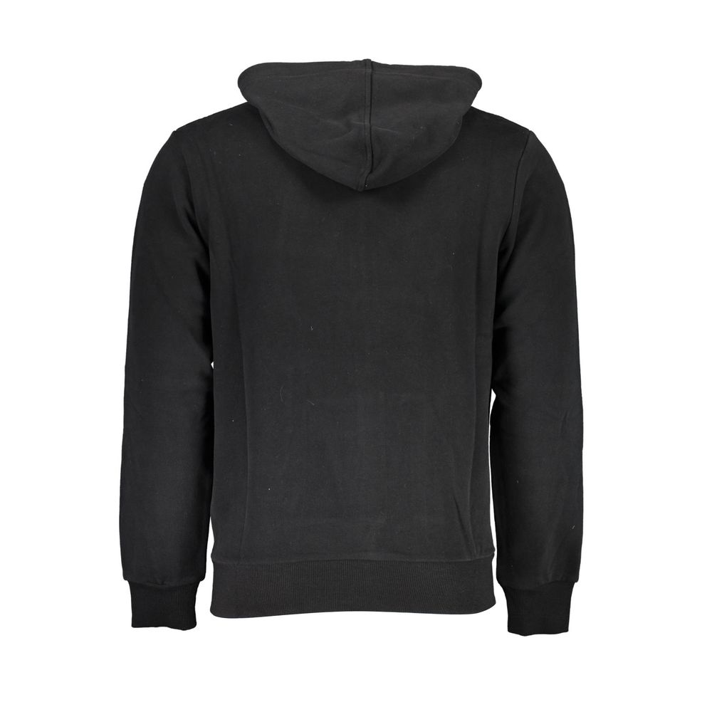 La Martina Black Cotton Men Sweater with Hood | Regal Royce