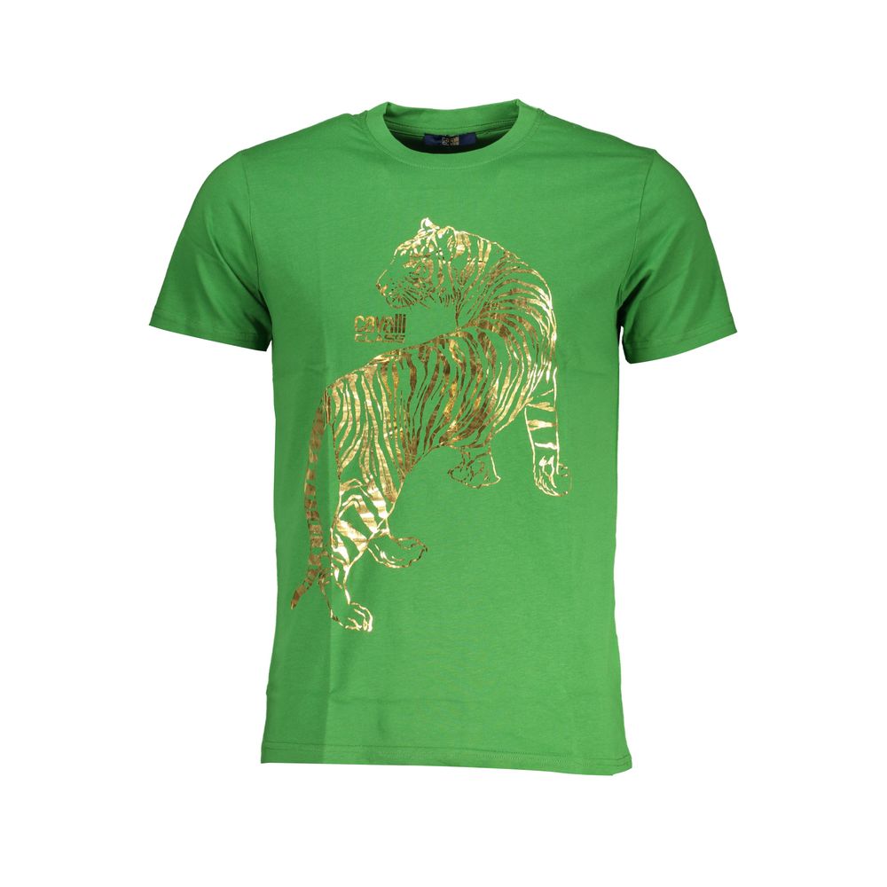 Cavalli Class Verde Cotton Male T-Shirt | Regal Royce